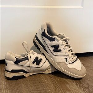 New Balance Men's Cream and Black 550 Sneakers
